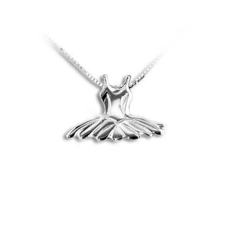 MK-037 - Pendentif ballerine "petit tutu" en argent - Mikelart