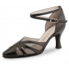 Linda Werner Kern - Chaussures de danse en cuir noir et résille
