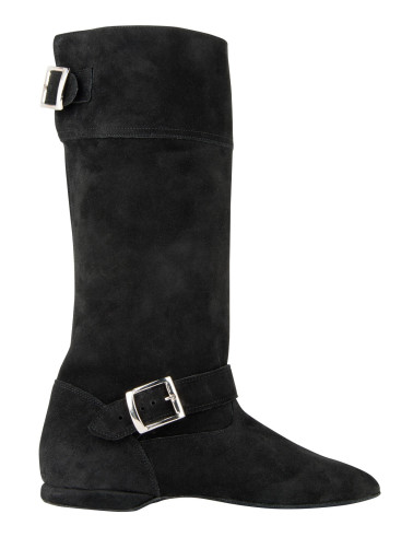 Botte de West Coast Swing - WCS en cuir nubuck noir