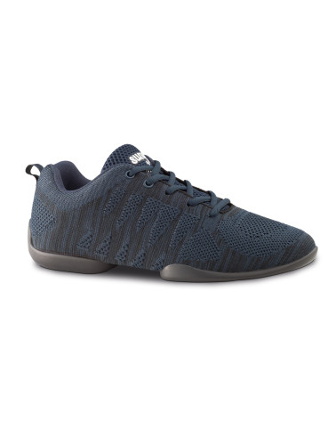 Suny - Basket pour homme bi-semelle en tricot mesh et coloris bleu et noir