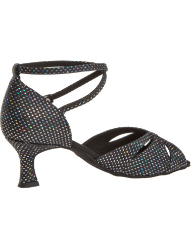 141 Diamant - Chaussures de danse en tissu noir pailleté à talons évasé de 5cm