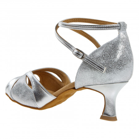 141 Diamant - Chaussures de danse en daim argenté à talons évasé de 5cm