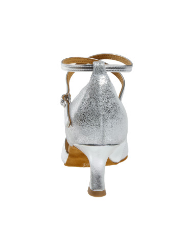 141 Diamant - Chaussures de danse en daim argenté à talons évasé de 5cm