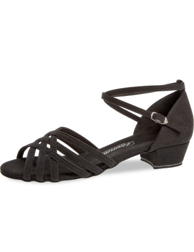 008 Diamant - Chaussures de danse noires à lanières avec talon bloc de 2,8cm