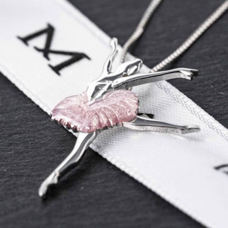 027SR - Pendentif Nutcracker danseuse classique au tutu rose - Mikelart