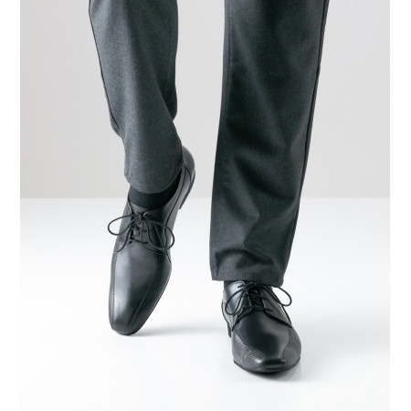 28031 - Chaussures de danse pour homme en cuir noir perforé sur les côtés - Werner Kern