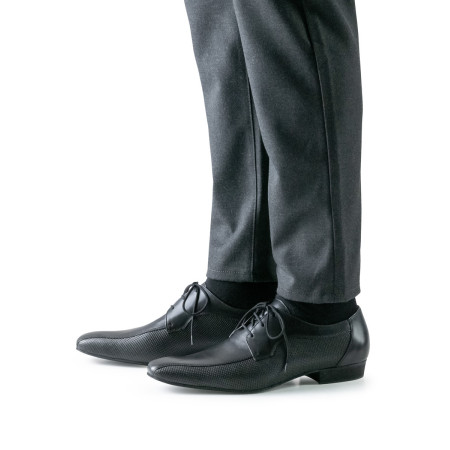 28031 - Chaussures de danse pour homme en cuir noir perforé sur les côtés - Werner Kern