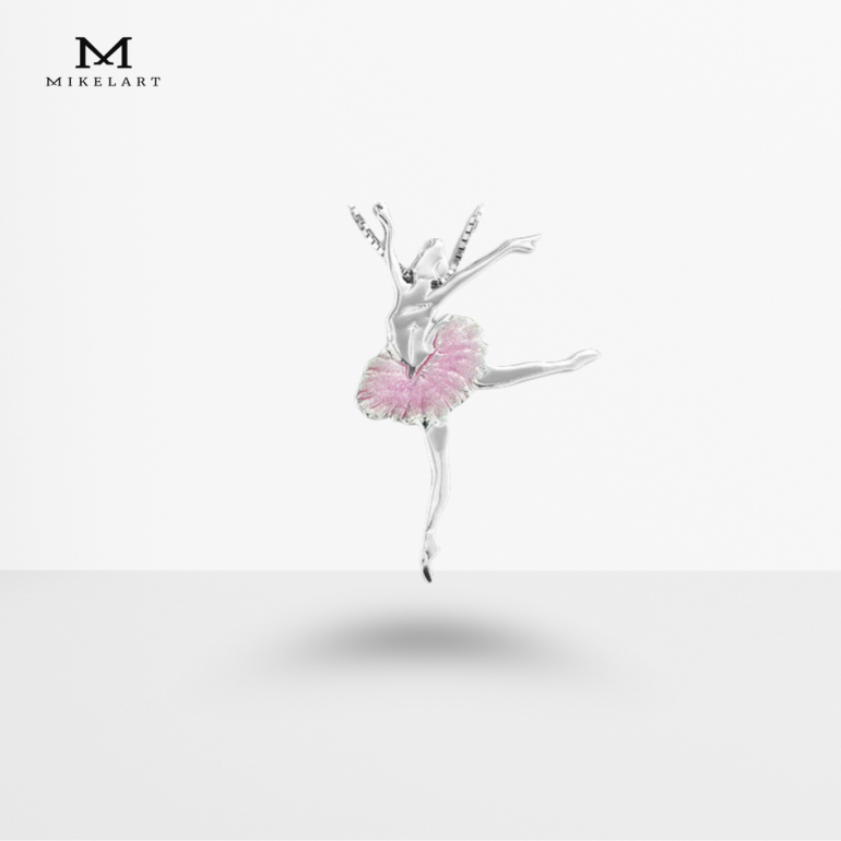 027SR - Pendentif Nutcracker danseuse classique au tutu rose - Mikelart