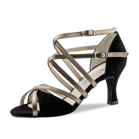 EVA - Chaussures de danse en cuir argenté avec doubles attaches réglables - Werner Kern