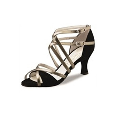 EVA - Chaussures de danse en cuir argenté avec doubles attaches réglables - Werner Kern