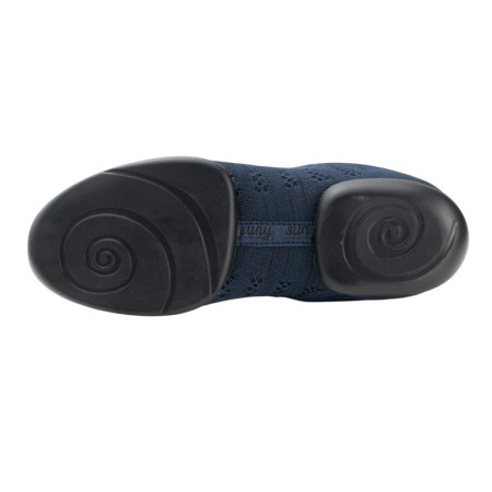 Basket pour femme bi-semelle en tricot mesh et coloris bleu et noir - Anna Kern